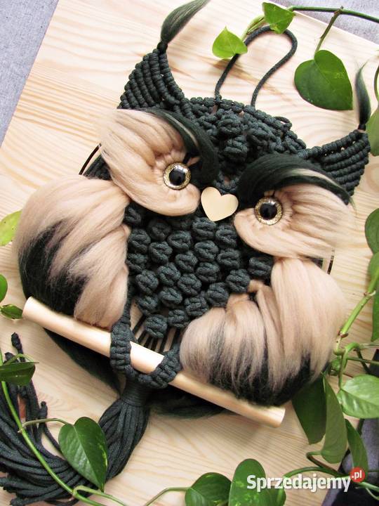 Sowa makrama sowa ze sznurka puchacz sowa