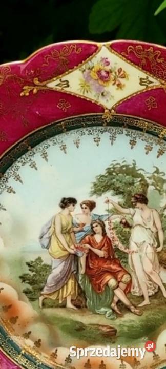 Antyczna patera ze scenką mitologiczną sygn