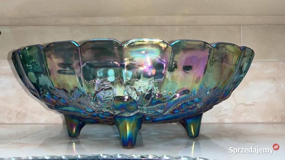 Karnawałowa szklana miska na owoce Indiana Amber