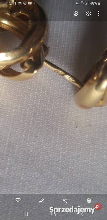 Złote kolczyki próba 585 pomorskie Gdynia