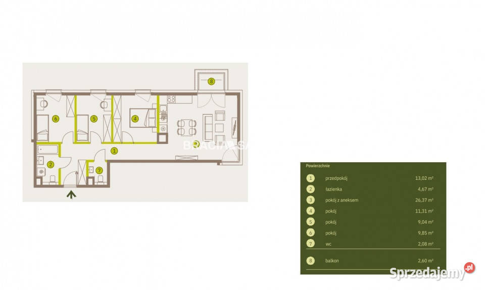 Mieszkanie do sprzedania 7634m2 4 pokoje Kraków Rok budowy 2025 Sprzedaż