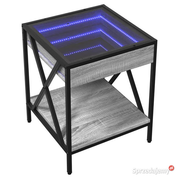 Stolik kawowy z LED Infinity szary dąb sonoma Warszawa