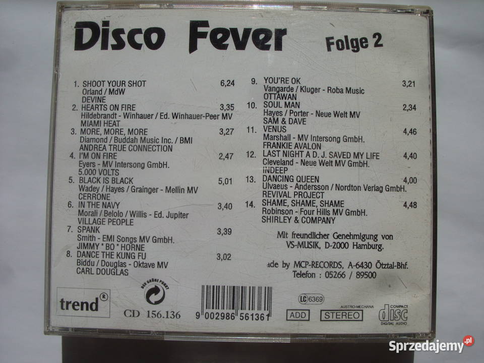 Disco plyta CD DISCO FEVER 2 FOLGE CD Płyty i kasety Wołów sprzedam