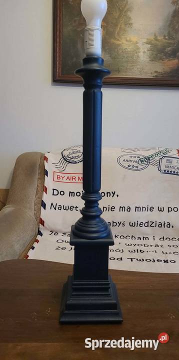 Lampa toczona z drewna Mława