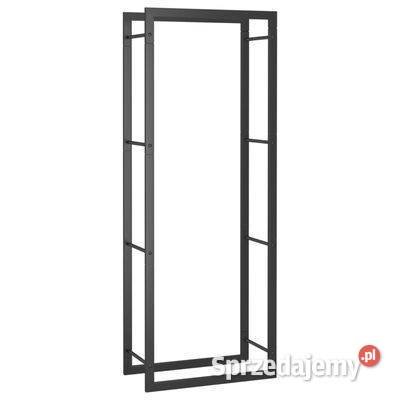 vidaXL Stojak na drewno matowy czarny 50x28x132 Warszawa