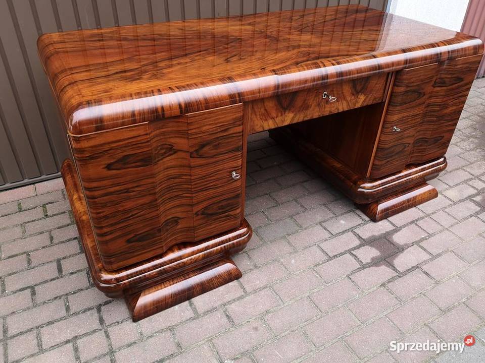 Biurko ARTDECO Orzech Politura Stare Antyk Swarzędz