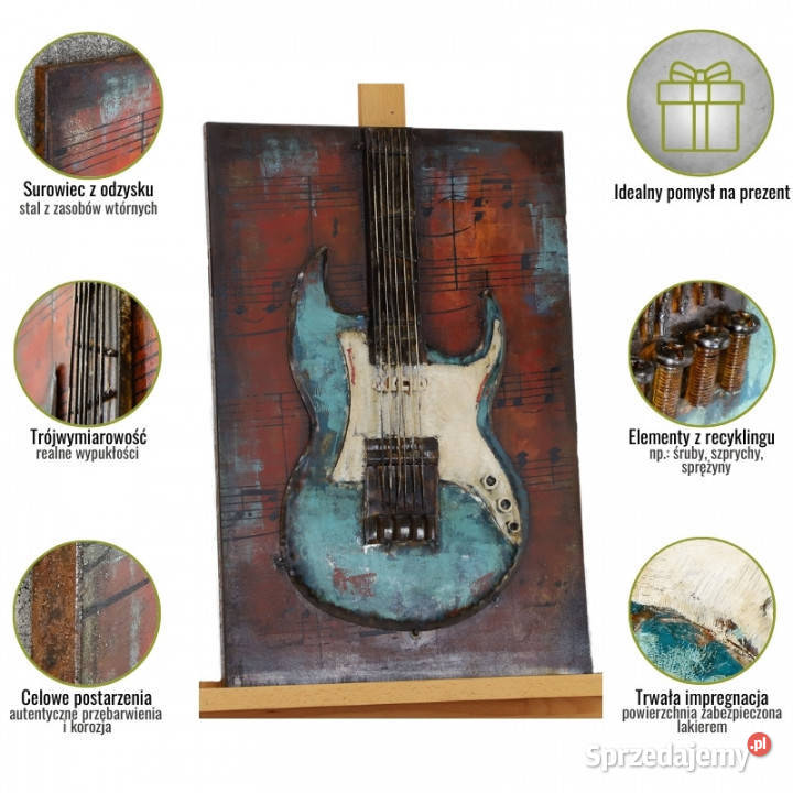 Obraz metalowy 3D LOFT MUZYKA BLUES 40x60 Chmielnik