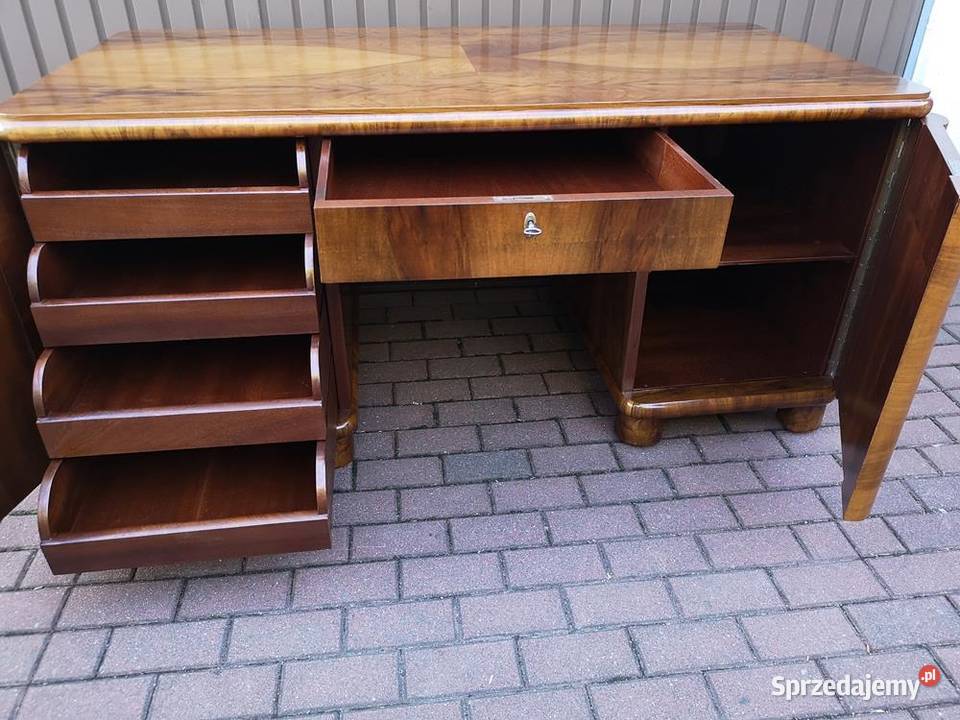 Biurko ARTDECO Orzech Stare Antyk Dwustronne Swarzędz