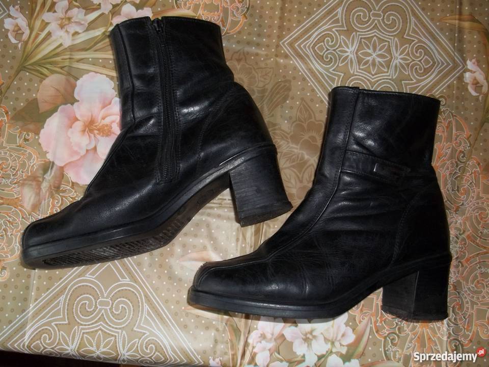 Krótkie kozaczki damskie skórzane 35 buty Łódź