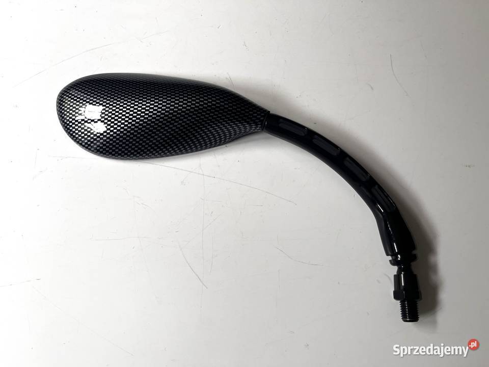 Motocyklowe lusterko prawe łezka carbon gwint