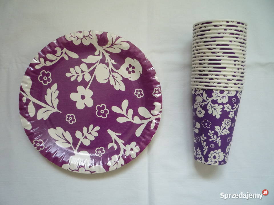 Kubki 19 i Talerzyki Papierowe 19 Fioletowe na zachodniopomorskie Szczecin