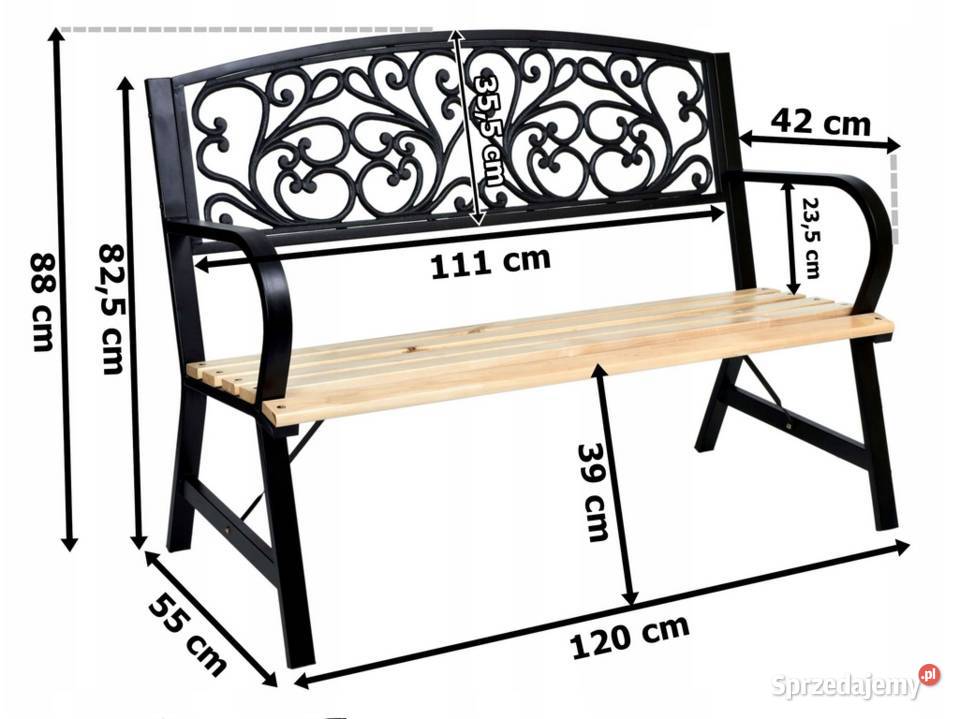 ŁAWKA OGRODOWA PARKOWA ŻELIWNA DREWNIANA DO Komplety mebli Choroszcz
