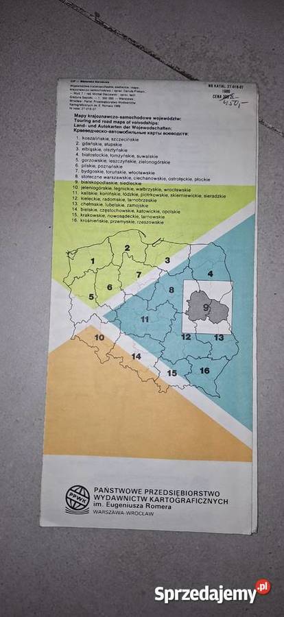 Unikatowa Mapa Samochodowa Woj Bialskopodlaskie Antykwariat
