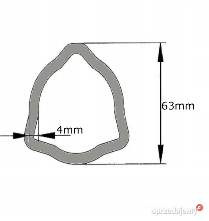 Rura wału WOM profilowana trójkąt 63x4mm 1m Do maszyn uprawowych Kamionna