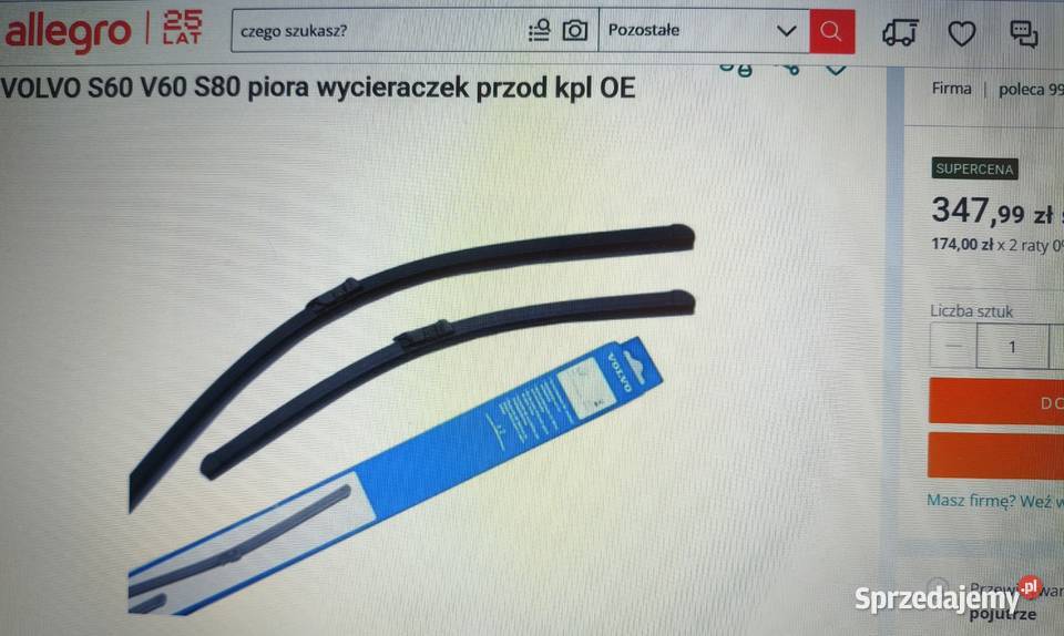 OE oryginalne pióra wycieraczek Volvo osobowe lubelskie Bełżyce