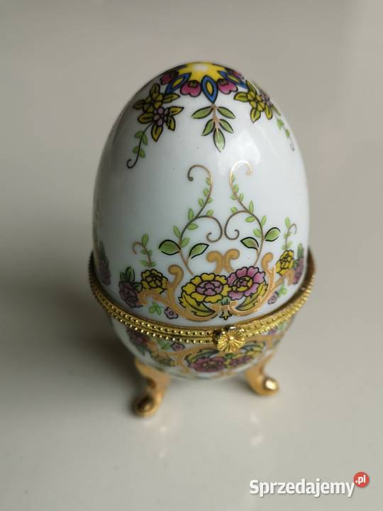 Jajko szkatułka porcelana vintage Porcelana i szkło