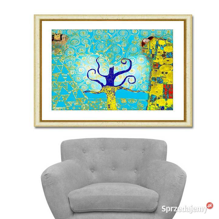 Obraz art deco Drzewo Życia w turkusie podlaskie Ignatki