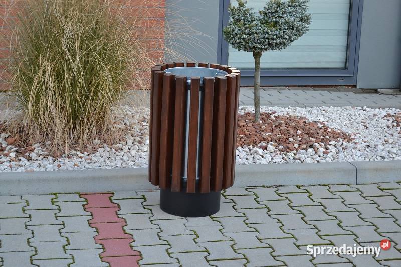 Kosz na śmieci miejski okrągły stalowy parkowy Koziegłowy sprzedam