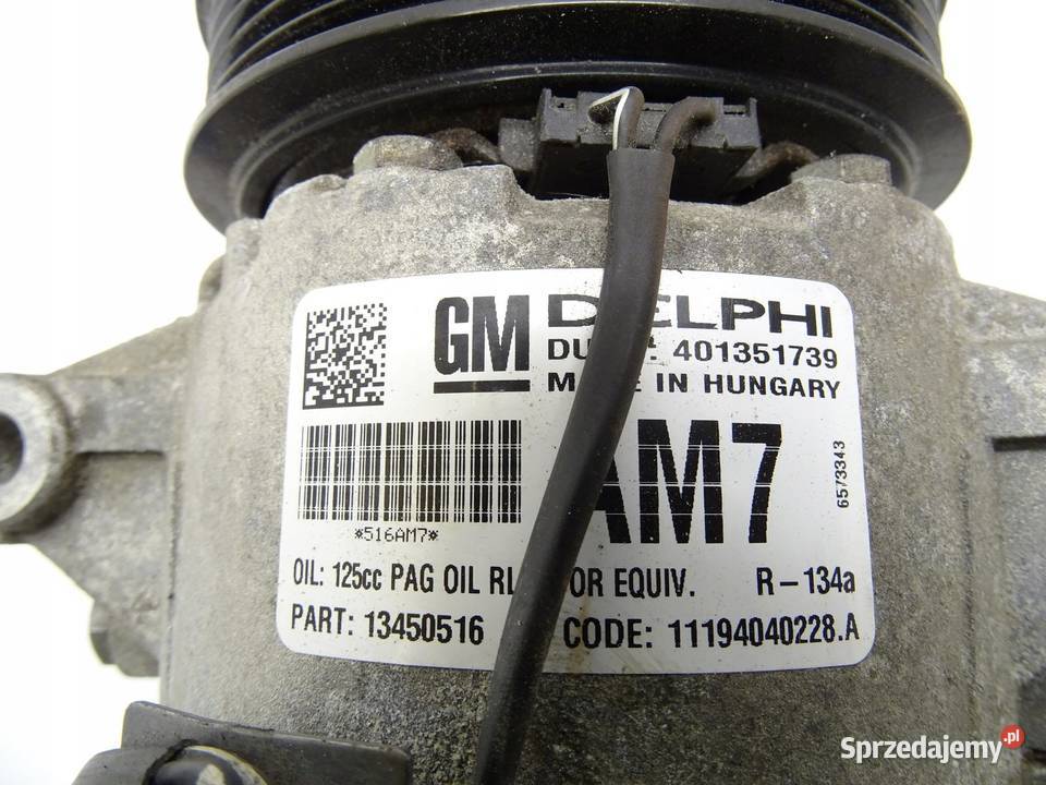 SPRĘŻARKA KOMPRESOR KLIMATYZACJI OPEL ASTRA J IV małopolskie