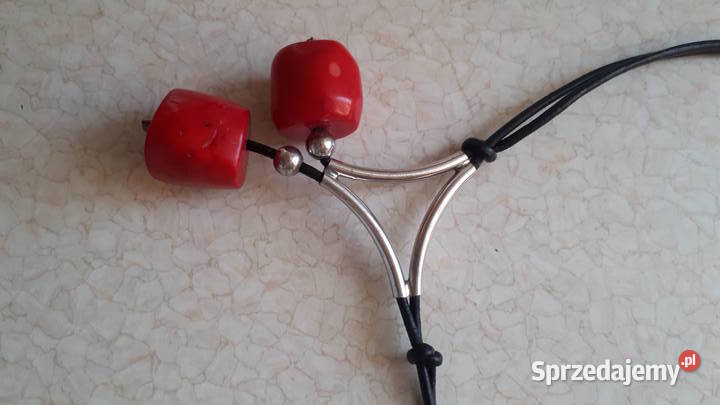 Naszyjnik ze srebra i korala naturalnego Zgierz