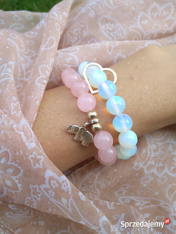 Dwie bransoletki z Opalu i Kwarcu różowego Warszawa