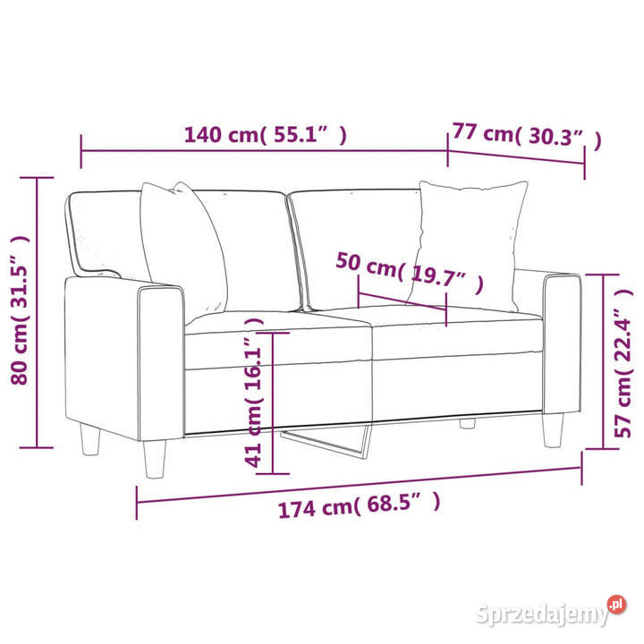 2os sofa z poduszkami winna czerwień 140 sprzedam