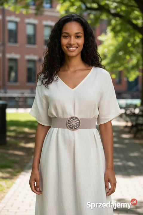 Pasek DamskiGUMA OZDOBNA BIŻUTERIA cekiny Wieluń