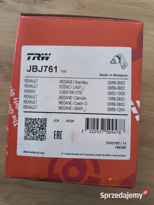 Sworzeń wahacza Renault Clio Megane Thalia TRW