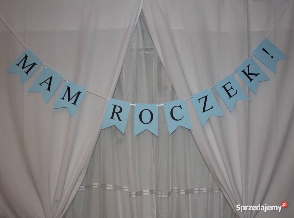 Girlanda papierowa różowa i niebieska Mam roczek Stare Miasto