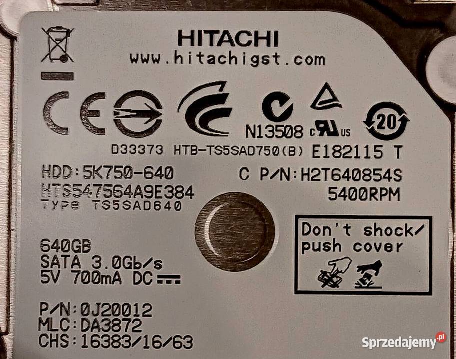 DYSK HDD 25 HITACHI TravelStar HTS547564A9E384