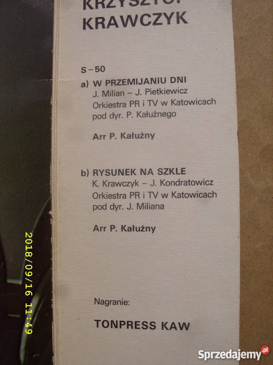 K KRAWCZYK W PRZEMIJANIU DNI SINGIEL winyl dolnośląskie Wołów