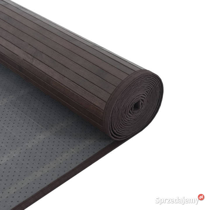 Dywan kwadratowy ciemnobrązowy 100x100 bambusowy Warszawa