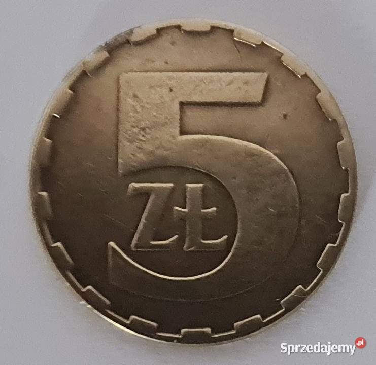 Moneta 5 złotych PLZ z PRL-u Polska