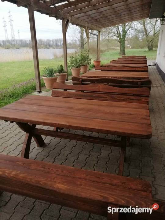 Meble ogrodowe z litego drewna ławki Stół stoły Gdańsk