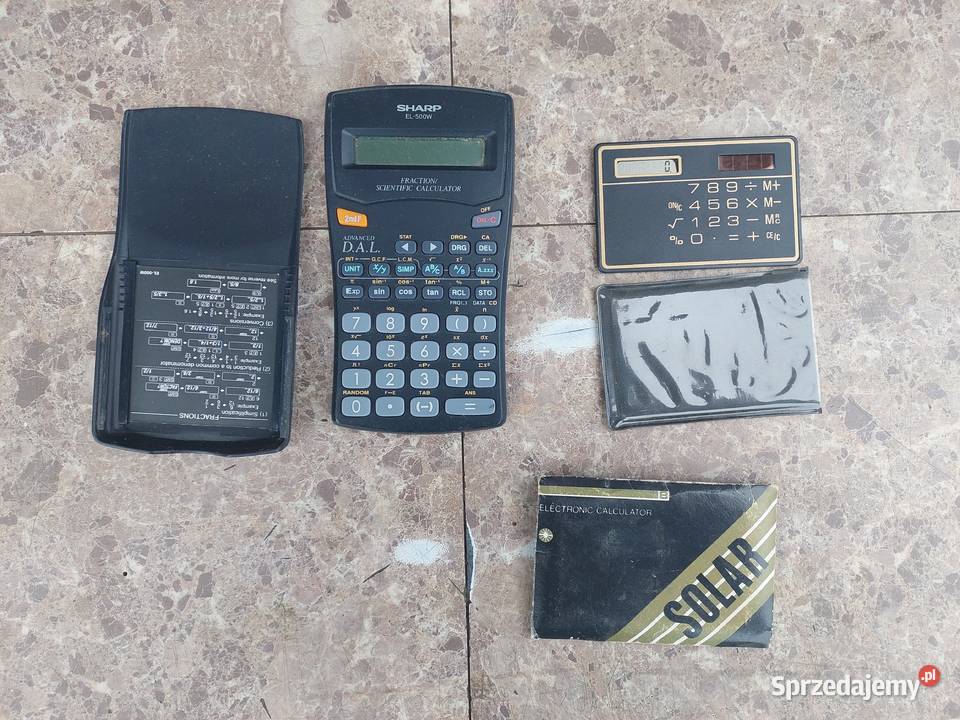Stare kalkulatory 2 Sharp EL500W i słoneczny Tczew