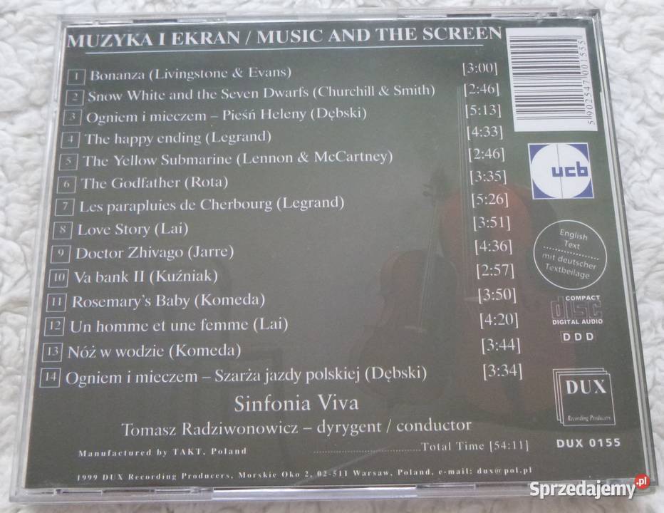 Płyta CD Sinfonia Viva Muzyka i ekran mazowieckie Warszawa