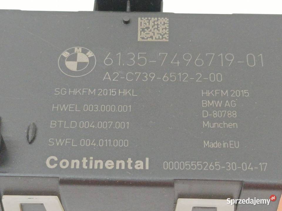 MODUŁ KLAPY BAGAŻNIKA 7496719 Bmw Seria 5 VII Układ elektryczny, zapłon sprzedam