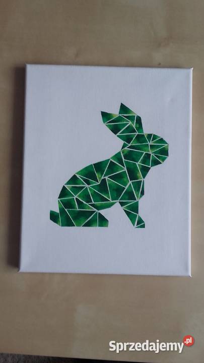 obraz geometryczny królik akwarela nowy 24x 30 wielkopolskie Poznań