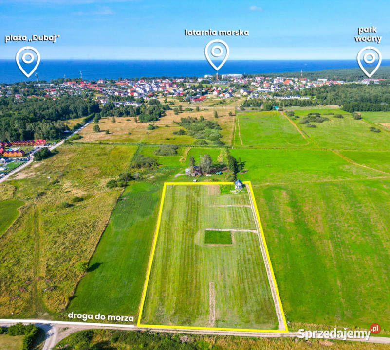 Działka morzem w Jarosławcu piaszczystej plaży zachodniopomorskie Jarosławiec