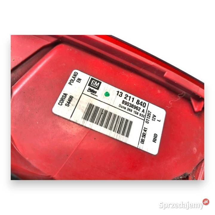 LAMPA LEWA Opel Corsa D HTB 3D 0614r TYLNIA Lampy tylne Motoryzacja Chełm