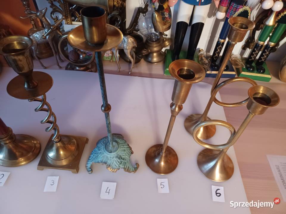 Mosiężne świecznik Wyprzedaż kolekcji Świeczniki Poznań