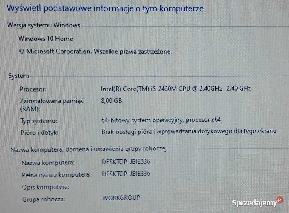 Laptop HP Pavilion G6 156 I52430M 8GB 128GB Mstów sprzedam