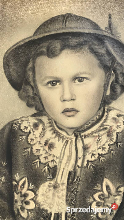 Stary Portret Dziecka Rysunek Ołówkiem Lata 30 mazowieckie Warszawa sprzedam