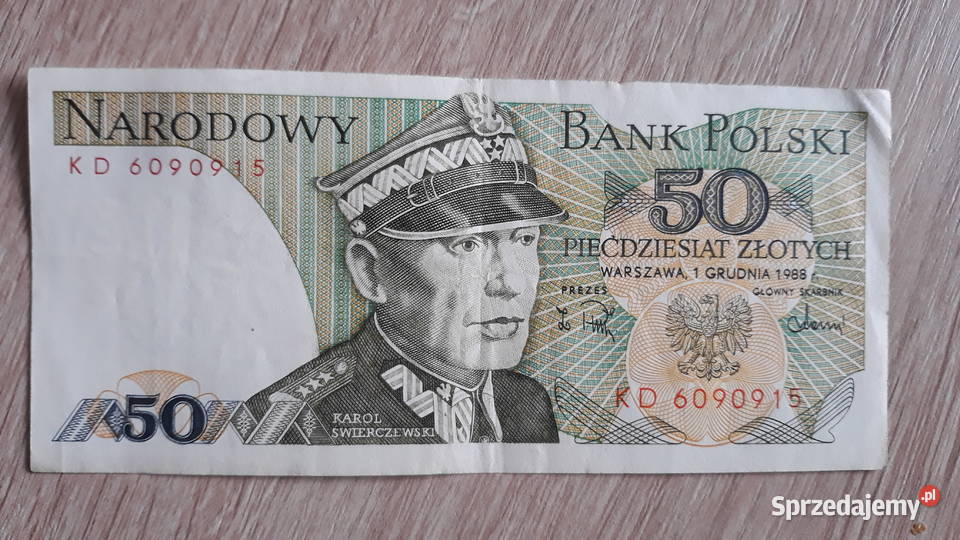 50 złotych 1 XII 1988 r seria KD 1 Konin
