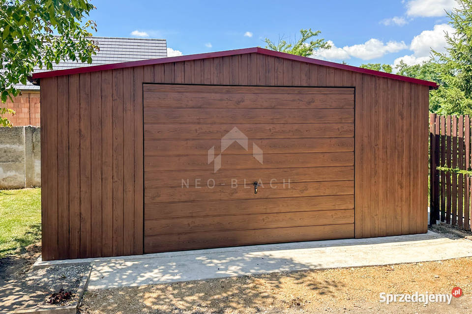 Garaż Blaszany 6x6m Brama uchylna Ciemny Orzech Brzesko sprzedam