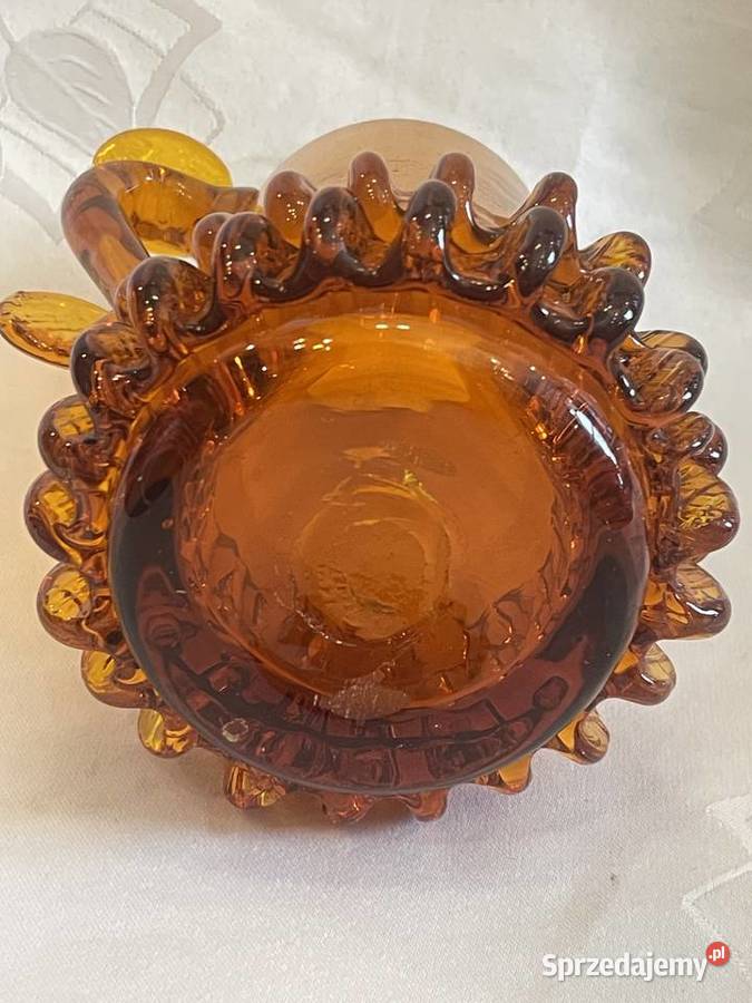 Wazon pomarańczowy Szkło artystyczne PRL