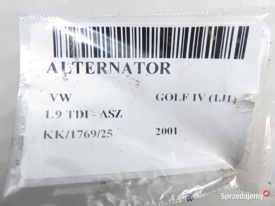 ALTERNATOR VW GOLF IV 1J1 19 TDI 028903029G osobowe małopolskie