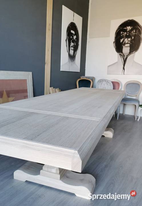 Piękny duży stół dębowy 250x100 rozkładany do Wrocław