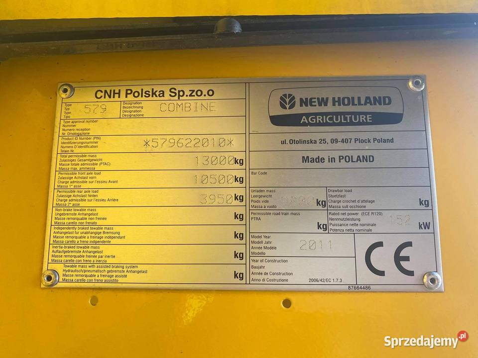 Kombajn zbożowy New Holland TC 5070 r.prod. 2011 Milicz - Sprzedajemy.pl