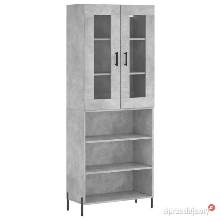 Witrynka szarość betonu 695x34x180 materiał Kredensy i witryny Meble